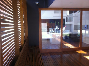 The Outside Deck Area of a Modern Designer Home