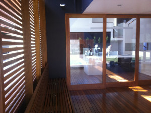 The Outside Deck Area of a Modern Designer Home